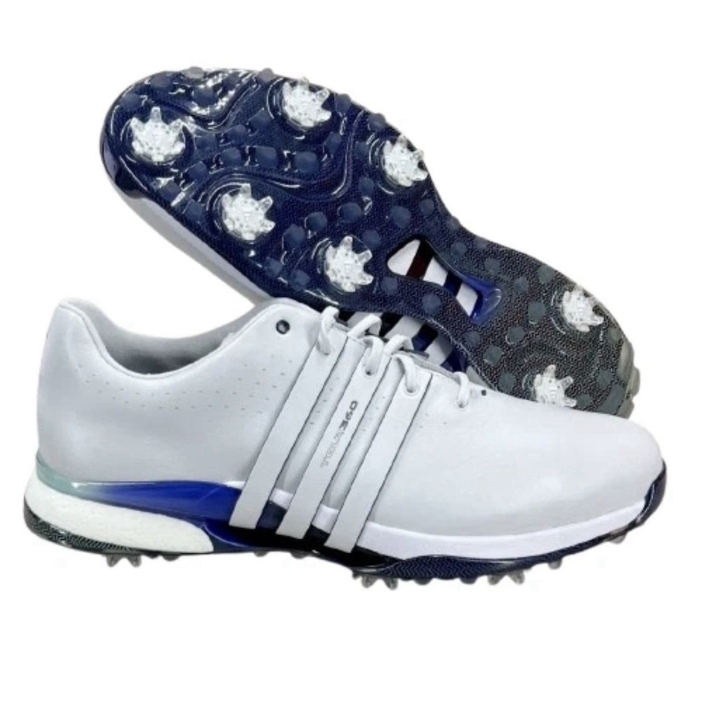 *NWT Men Size 15 Adidas Tour360 24 BOOST Golf Shoes Dash Grey/Cobolt Blue IH5170